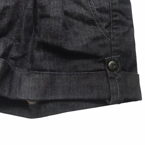 Hudson Size 28 Blue High Rise Pleated Cuffed Denim Shorts - Picture 4 of 8